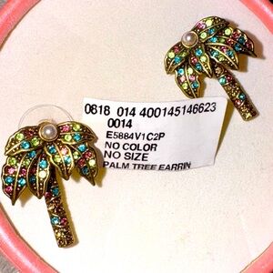 Gorg & unique Colorful gem/pearl Palm Tree Earrings